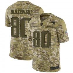 Men’s New England Patriots #80 Gunner Olszewski Limited Camo 2018 Salute to Service Jersey