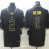 Men’s New York Jets #2 Zach Wilson Black 100th Season Golden Edition Jersey