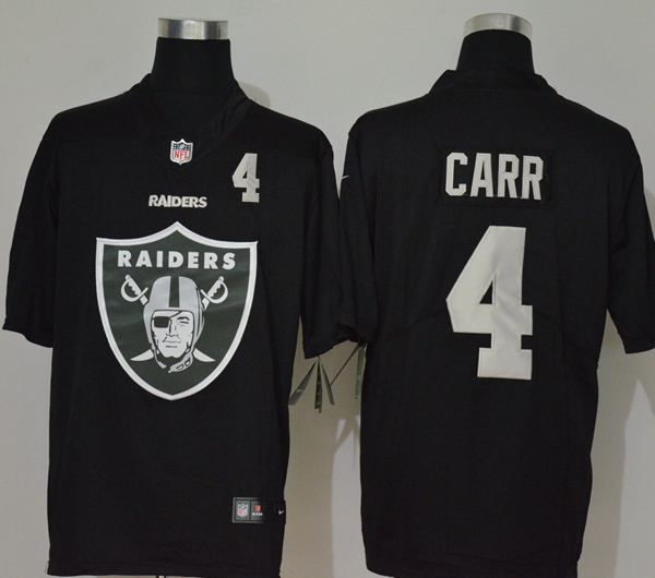 Men’s Las Vegas Raiders #4 Derek Carr Black 2020 Big Logo Number Vapor Untouchable Stitched NFL Nike Fashion Limited Jersey