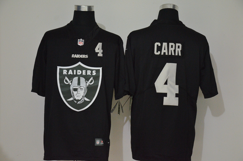 Men’s Las Vegas Raiders #4 Derek Carr Black 2020 Big Logo Number Vapor Untouchable Stitched NFL Nike Fashion Limited Jersey