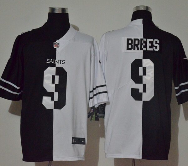 Men’s New Orleans Saints #9 Drew Brees Black White Peaceful Coexisting 2020 Vapor Untouchable Stitched NFL Nike Limited Jersey