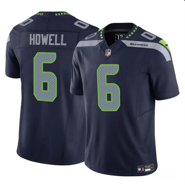Men’s Seattle Seahawks #6 Sam Howell Navy 2023 F.U.S.E. Vapor Limited Football Stitched Jersey