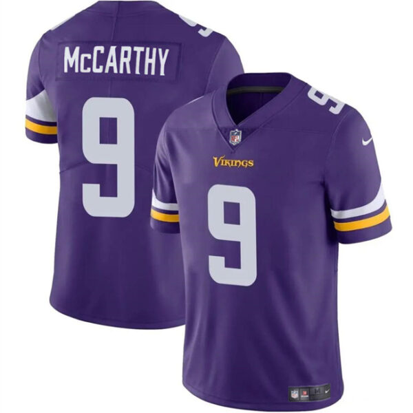 Men’s Minnesota Vikings #9 J.J. McCarthy Purple 2024 Draft Vapor Untouchable Limited Football Stitched Jersey