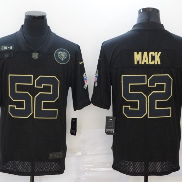 Men’s Chicago Bears #52 Khalil Mack Black 2020 Salute To Service Stitched NFL Nike Limited Jersey
