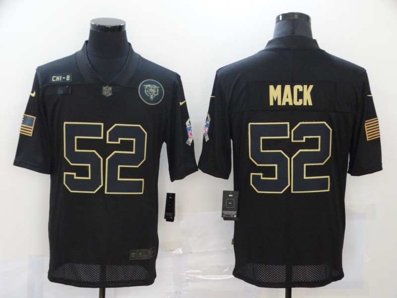 Men’s Chicago Bears #52 Khalil Mack Black 2020 Salute To Service Stitched NFL Nike Limited Jersey