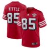 Men’s San Francisco 49ers #85 George Kittle Scarlet 75th Anniversary Game Nike Jersey