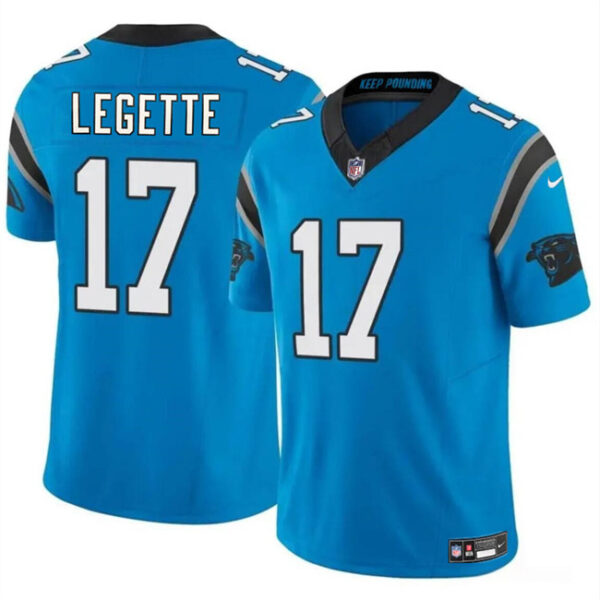 Men’s Carolina Panthers #17 Xavier Legette Blue 2024 Draft F.U.S.E. Vapor Limited Football Stitched Jersey
