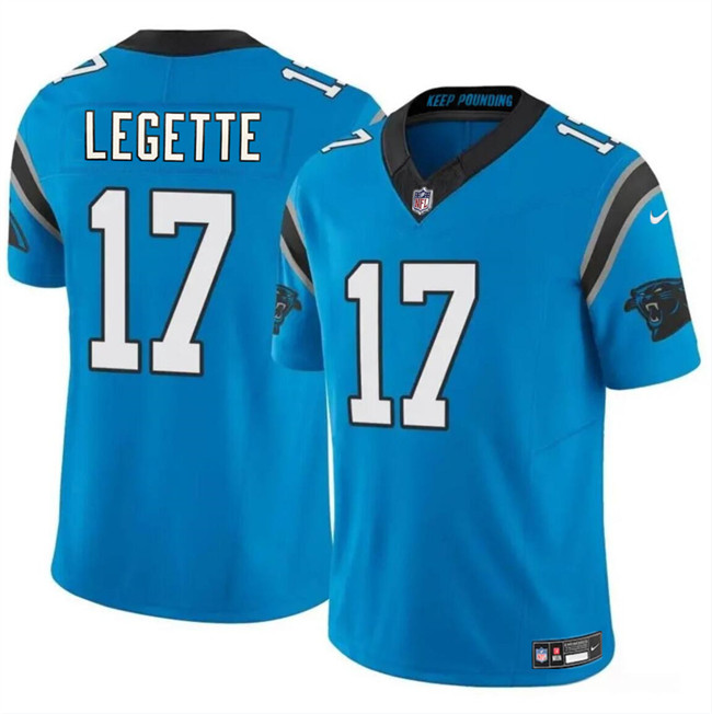 Men’s Carolina Panthers #17 Xavier Legette Blue 2024 Draft F.U.S.E. Vapor Limited Football Stitched Jersey
