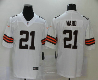 Men’s Cleveland Browns #21 T.J. Ward White 2020 NEW Vapor Untouchable Stitched NFL Nike Limited Jersey