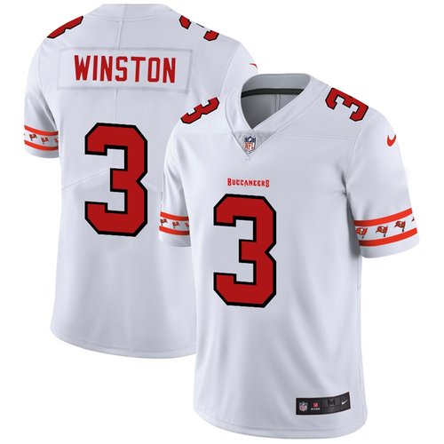 Men’s Tampa Bay Buccaneers #3 Jameis Winston Nike White Team Logo Vapor Limited NFL Jersey
