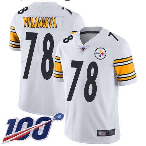 Nike Steelers #78 Alejandro Villanueva White Men’s Stitched NFL 100th Season Vapor Limited Jersey