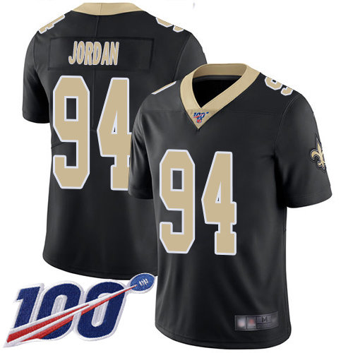 Nike Saints #94 Cameron Jordan Black Team Color Men’s Stitched NFL 100th Season Vapor Limited Jersey
