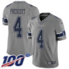 Nike Cowboys #4 Dak Prescott Gray Men’s Stitched NFL Limited Inverted Legend 100th Season Jersey