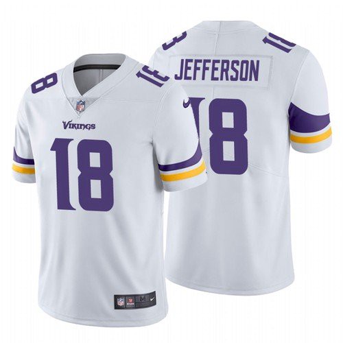 Men’s Minnesota Vikings #18 Justin Jefferson 2020 White Vapor Untouchable Nike Limited Jersey