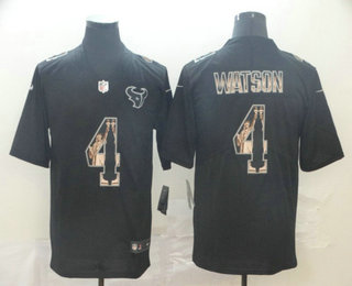 Men’s Houston Texans #4 Deshaun Watson Black Statue Of Liberty Stitched NFL Nike Limited Jersey