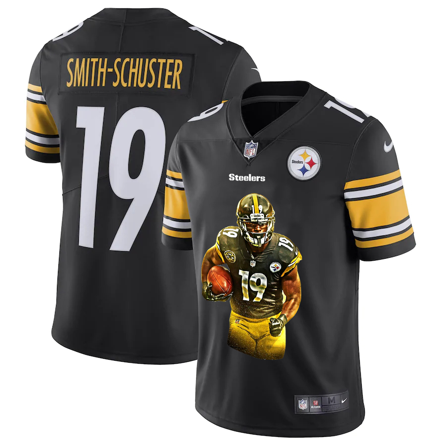 Men’s Pittsburgh Steelers #19 JuJu Smith-Schuster Black Player Portrait Edition 2020 Vapor Untouchable Stitched NFL Nike Limited Jersey