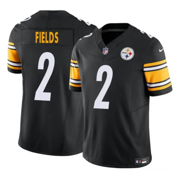 Men’s Pittsburgh Steelers #2 Justin Fields Black F.U.S.E. Vapor Untouchable Limited Football Stitched Jersey