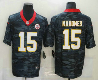 Men’s Kansas City Chiefs #15 Patrick Mahomes 2020 Camo Limited Stitched Nike NFL Jersey
