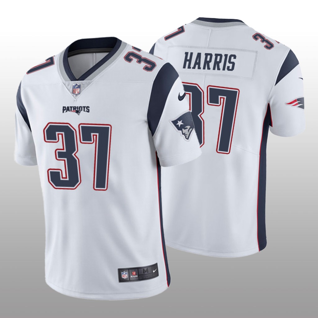 Men’s New England Patriots #37 Damien Harris White Vapor Limited Jersey