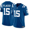 Men’s Indianapolis Colts #15 Joe Flacco Blue 2024 F.U.S.E. Vapor Limited Football Stitched Jersey