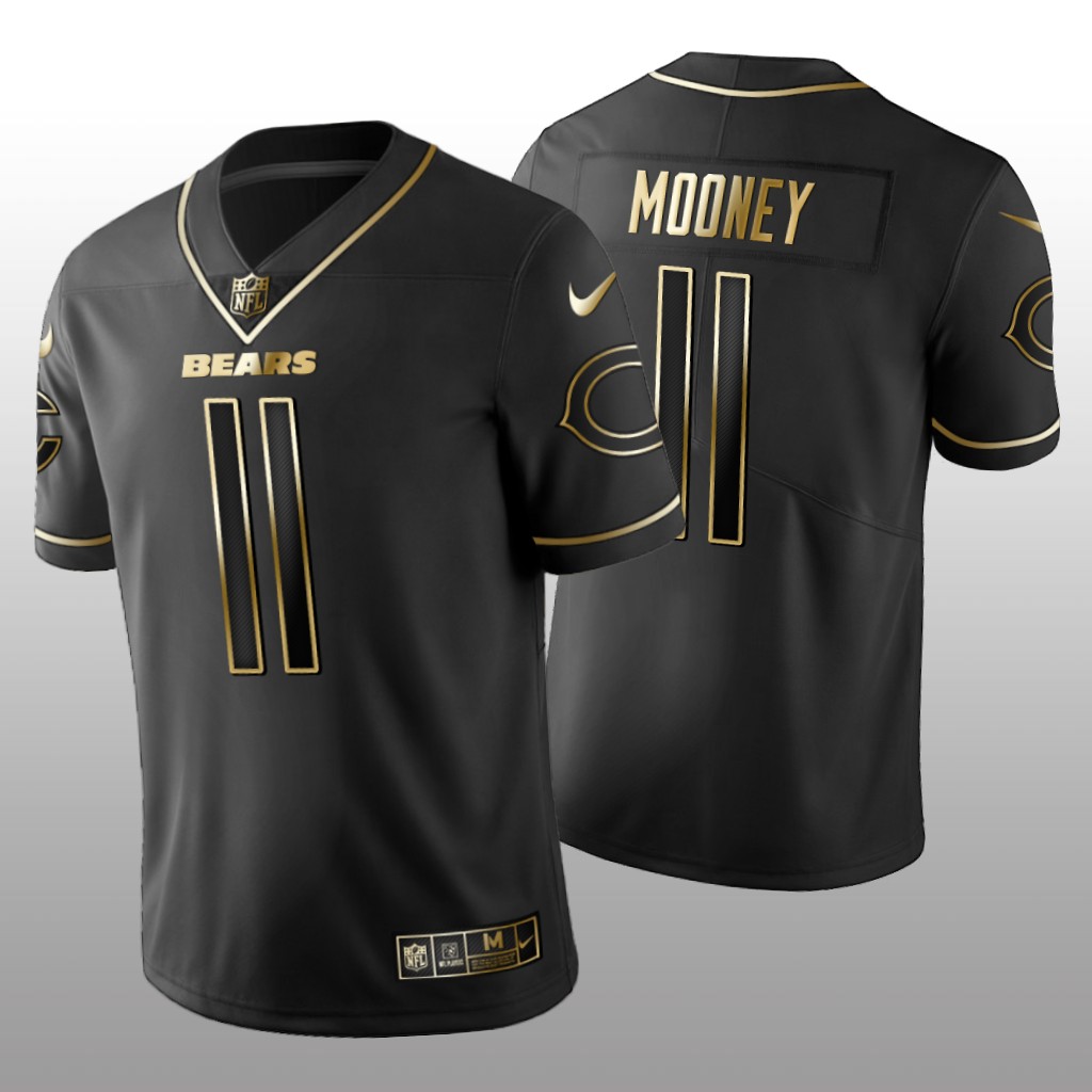 Men’s Chicago Bears #11 Darnell Mooney Black Jersey Golden Edition