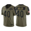 Men’s Los Angeles Rams #40 Von Miller 2021 Salute To Service Olive Jersey