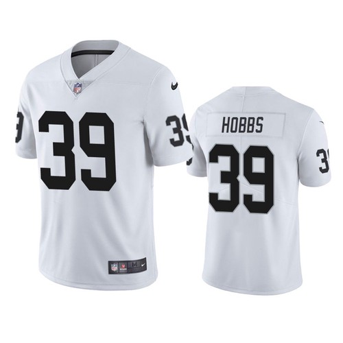 Men’s Las Vegas Raiders #39 Nate Hobbs White Vapor Limited Jersey