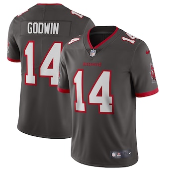 Men’s Nike Tampa Bay Buccaneers #14 Chris Godwin Pewter Alternate Vapor Limited Jersey