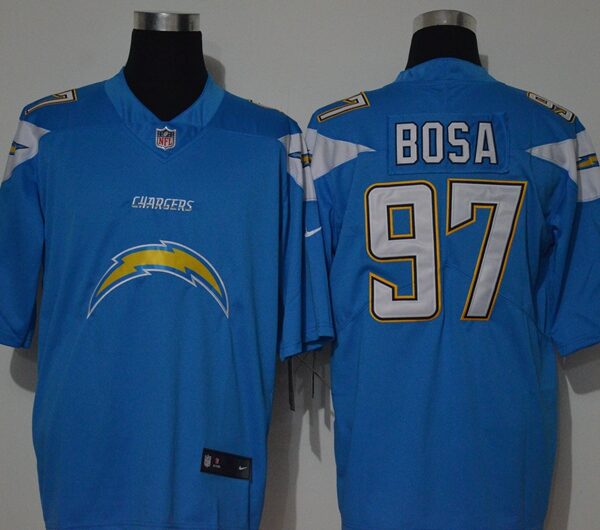Men’s Los Angeles Chargers #97 Joey Bosa Light Blue 2020 Big Logo Vapor Untouchable Stitched NFL Nike Fashion Limited Jersey