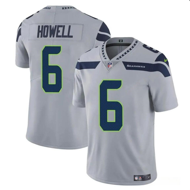 Men’s Seattle Seahawks #6 Sam Howell Gray Vapor Limited Football Stitched Jersey