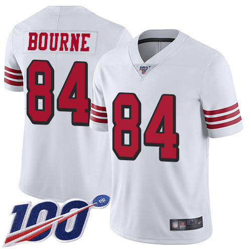 San Francisco 49ers Men’s #84 Kendrick Bourne White Limited 100th Season Color Rush Vapor Untouchable Jersey