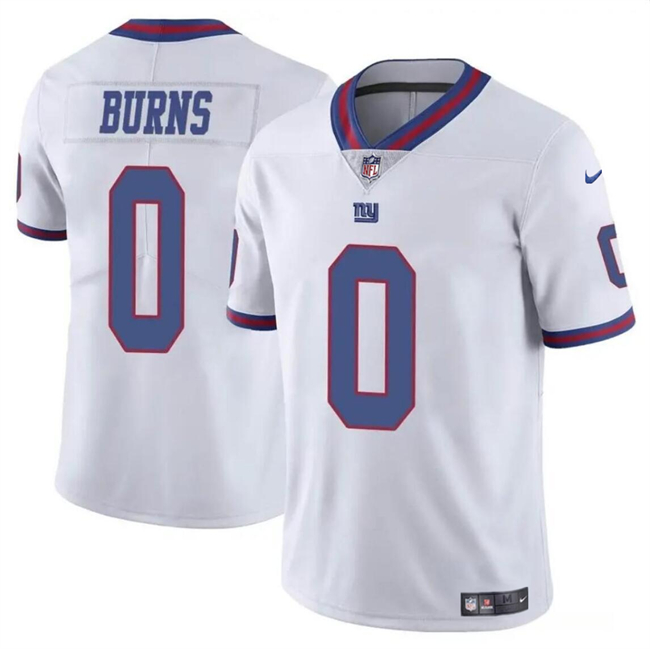 Men’s New York Giants #0 Brian Burns White Limited Football Stitched Jersey