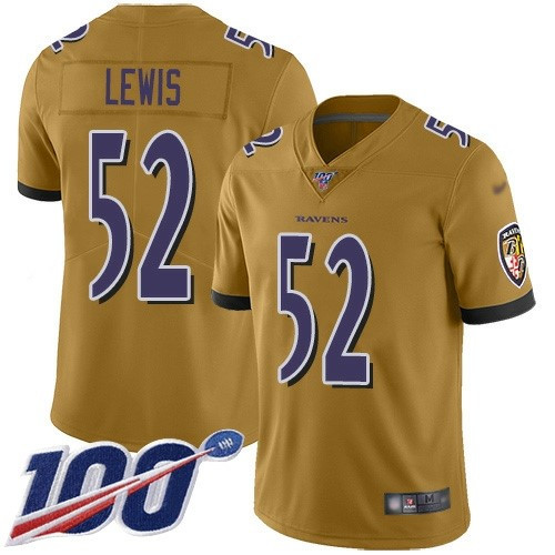 #Nike Ravens #52 Ray Lewis Gold Men’s Stitched NFL Limited Inverted Legend 100th Season Jersey