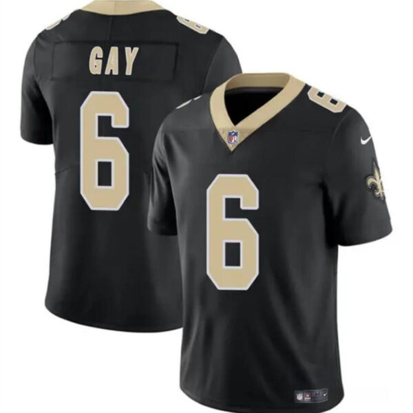 Men’s New Orleans Saints #6 Willie Gay Black Vapor Limited Football Stitched Jersey