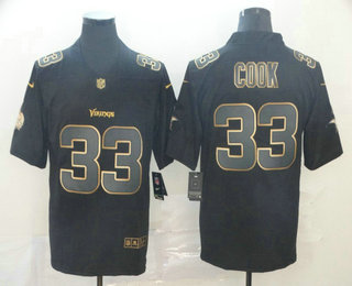 Men’s Minnesota Vikings #33 Dalvin Cook Black Gold 2019 Vapor Untouchable Stitched NFL Nike Limited Jersey