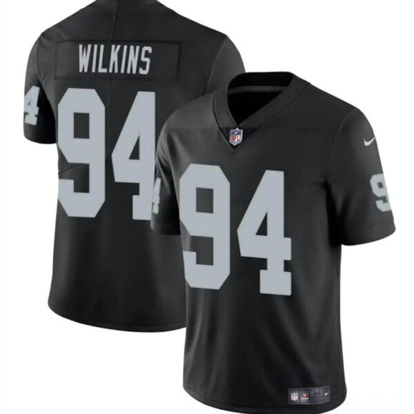 Men’s Las Vegas Raiders #94 Christian Wilkins Black Vapor Football Stitched Jersey