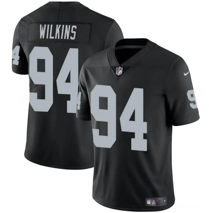 Men’s Las Vegas Raiders #94 Christian Wilkins Black Vapor Football Stitched Jersey
