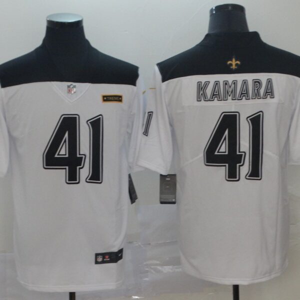 Nike Saints 41 Alvin Kamara White City Edition Vapor Untouchable Limited Jersey