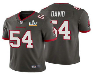 Men’s Tampa Bay Buccaneers #54 Lavonte David Grey 2021 Super Bowl LV Limited Stitched NFL Jersey