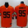 Men’s Cleveland Browns #95 Myles Garrett Orange 2021 Inverted Legend Stitched Nike Limited Jersey