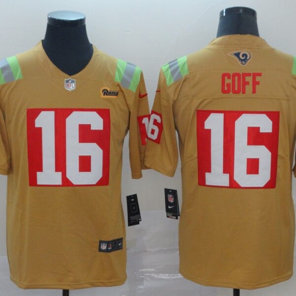 Nike Rams 16 Jared Goff Gold City Edition Vapor Untouchable Limited Jersey