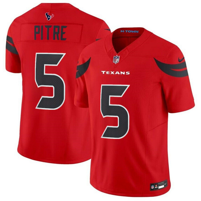 Men’s Houston Texans 5 Jalen Pitre Red 2024 Alternate F.U.S.E Vapor Football Stitched Jersey