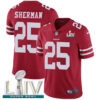 Nike 49ers #25 Richard Sherman Red Super Bowl LIV 2020 Team Color Men’s Stitched NFL Vapor Untouchable Limited Jersey