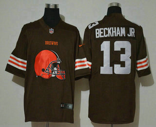 Men’s Cleveland Browns #13 Odell Beckham Jr Brown 2020 Big Logo Vapor Untouchable Stitched NFL Nike Fashion Limited Jersey