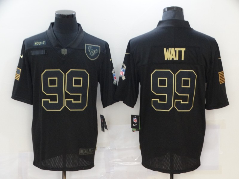 Men’s Houston Texans #99 J.J. Watt Black 2020 Salute To Service Stitched NFL Nike Limited Jersey