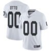 Men’s Limited #00 Jim Otto White Jersey Vapor Untouchable Road Football Oakland Raiders