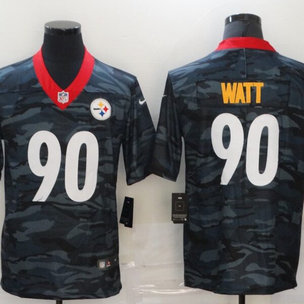 Men’s Pittsburgh Steelers #90 T. J. Watt 2020 Camo Limited Stitched Nike NFL Jersey