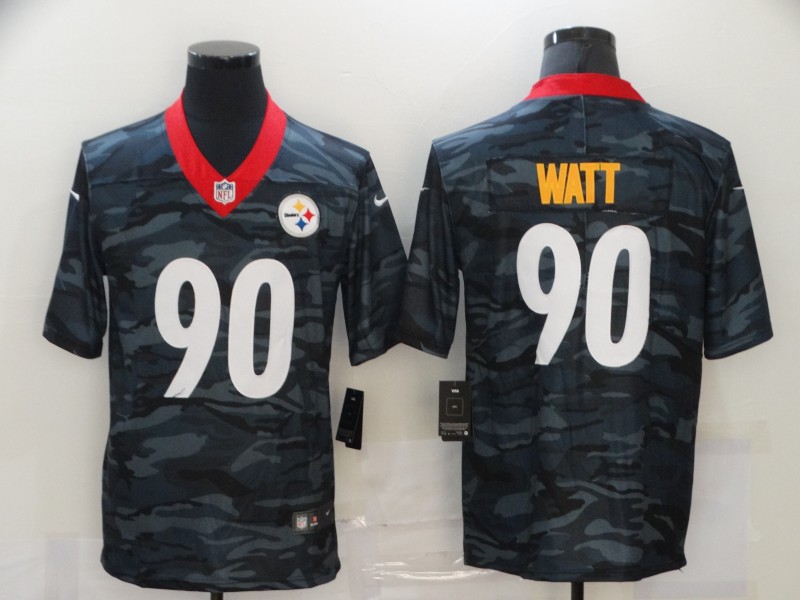 Men’s Pittsburgh Steelers #90 T. J. Watt 2020 Camo Limited Stitched Nike NFL Jersey