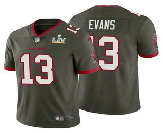 Men’s Tampa Bay Buccaneers #13 Mike Evans Grey 2021 Super Bowl LV Vapor Untouchable Stitched Nike Limited NFL Jersey