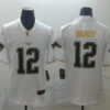 Men’s New England Patriots #12 Tom Brady White 100th Season Golden Edition Jersey